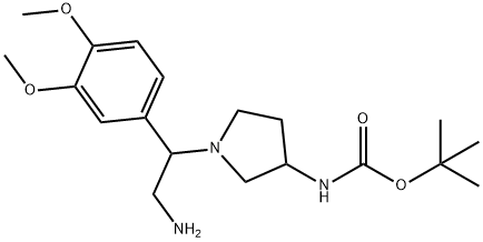 3-N-BOC-AMINO-1-[2-AMINO-1-(3,4-DIMETHOXY-PHENYL)-ETHYL]-PYRROLIDINE
 Struktur