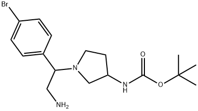 3-N-BOC-AMINO-1-[2-AMINO-1-(4-BROMO-PHENYL)-ETHYL]-PYRROLIDINE
 Struktur