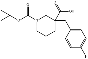 1-[(TERT-BUTYL)OXYCARBONYL]-3-(4-FLUOROBENZYL)PIPERIDINE-3-CARBOXYLIC ACID Struktur