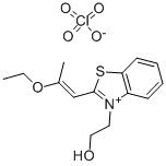 2-(2-ETHOXY-1-PROPENYL)-3-(2-HYDROXYETHYL)BENZOTHIAZOLIUM PERCHLORATE Struktur