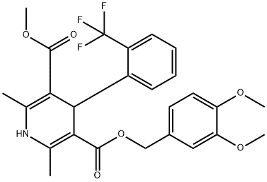 5-Methyl 3-(34Dimethoxybenzyl)-1,4-Dihydro-2,6-dimethyl-5-(2trifluoromethyl)phenyl-3,5-pyridinedicarboxylate Struktur