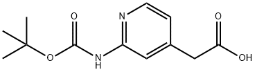 (2-tert-Butoxycarbonylamino-pyridin-4-yl)-acetic acid Struktur