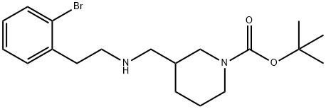 1-BOC-3-([2-(2-BROMO-PHENYL)-ETHYLAMINO]-METHYL)-PIPERIDINE Struktur