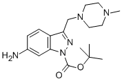 6-AMINO-3-(4-METHYL-PIPERAZIN-1-YLMETHYL)-INDAZOLE-1-CARBOXYLIC ACID TERT-BUTYL ESTER Struktur