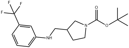 1-BOC-3-([(3-TRIFLUOROMETHYL-PHENYL)-AMINO]-METHYL)-PYRROLIDINE Struktur