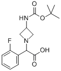 (3-TERT-BUTOXYCARBONYLAMINO-AZETIDIN-1-YL)-(2-FLUORO-PHENYL)-ACETIC ACID Struktur