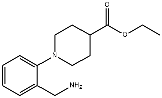 1-(2-AMINOMETHYL-PHENYL)-PIPERIDINE-4-CARBOXYLIC ACID ETHYL ESTER Struktur