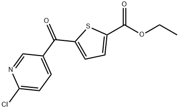 2-CHLORO-5-(5-ETHOXYCARBONYL-2-THENOYL)PYRIDINE Struktur