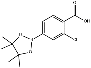 2-Chloro-4-(4,4,5,5-tetramethyl-1,3,2-dioxaborolan-2-yl)benzoic acid Struktur