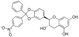 (2R-trans)-3,4-dihydro-2-[2-(4-nitrophenyl)-2-phenyl-1,3-benzodioxol-5-yl]-2H-1-benzopyran-3,5,7-triol Struktur