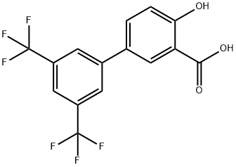 [1,1'-Biphenyl]-3-carboxylic acid, 4-hydroxy-3',5'-bis(trifluoromethyl)- Struktur