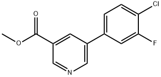 methyl 5-(4-chloro-3-fluorophenyl)pyridine-3-carboxylate Struktur