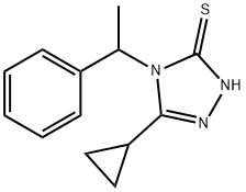 5-cyclopropyl-4-(1-phenylethyl)-4H-1,2,4-triazole-3-thiol Struktur