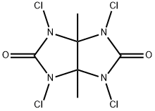 2,4,6,8-tetrachloro-1,5-dimethyl-2,4,6,8-tetrazabicyclo[3.3.0]octane-3 ,7-dione Struktur