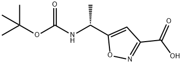 (R)-5-(1-(tert-butoxycarbonylamino)ethyl)isoxazole-3-carboxylic acid Struktur