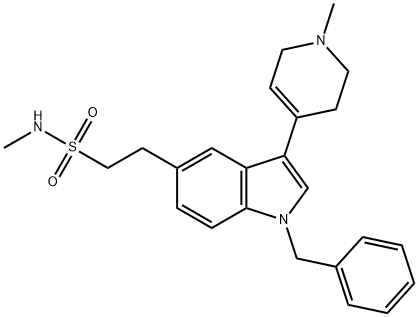 N-Methyl-1-(phenylmethyl)-3-(1,2,3,6-tetrahydro-1-methyl-4-pyridinyl)-1H-indole-5-ethanesulfonamide Struktur