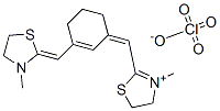 3-METHYL-2-((E)-(3-[(Z)-(3-METHYL-1,3-THIAZOLIDIN-2-YLIDENE)METHYL]CYCLOHEX-2-EN-1-YLIDENE)METHYL)-4,5-DIHYDRO-1,3-THIAZOL-3-IUM PERCHLORATE Struktur