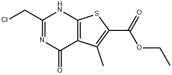 2-CHLOROMETHYL-5-METHYL-4-OXO-3,4-DIHYDRO-THIENO[2,3-D]PYRIMIDINE-6-CARBOXYLIC ACID ETHYL ESTER Struktur