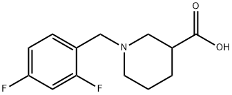 1-(2,4-difluorobenzyl)piperidine-3-carboxylic acid Struktur