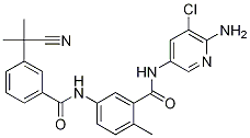 BenzaMide, N-(6-aMino-5-chloro-3-pyridinyl)-5-[[3-(1-cyano-1-Methylethyl)benzoyl]aMino]-2-Methyl- Struktur