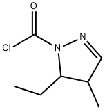 1H-Pyrazole-1-carbonyl chloride, 5-ethyl-4,5-dihydro-4-methyl- (9CI) Struktur