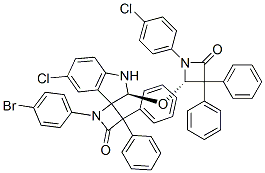 (S)-5'-CHLORO-1-(4-BROMOPHENYL)-2'-((S)-1-(4-CHLOROPHENYL)-4-OXO-3,3-DIPHENYLAZETIDIN-2-YLOXY)-3,3-DIPHENYLSPIRO[AZETIDINE-2.3'-INDOLINE]-4-ONE Struktur