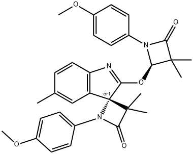 (S)-1-(4-METHOXYPHENYL)-2'-((R)-1-(4-METHOXYPHENYL)-3,3-DIMETHYL-4-OXOAZETIDIN-2-YLOXY)-3,3,5'-TRIMETHYLSPIRO[AZETIDINE-2,3'-INDOL]-4-ONE Struktur