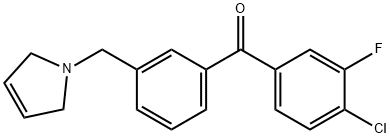 4-CHLORO-3-FLUORO-3'-(3-PYRROLINOMETHYL) BENZOPHENONE Struktur