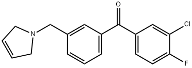 3-CHLORO-4-FLUORO-3'-(3-PYRROLINOMETHYL) BENZOPHENONE Struktur