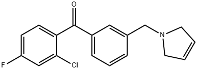 2-CHLORO-4-FLUORO-3'-(3-PYRROLINOMETHYL) BENZOPHENONE Struktur