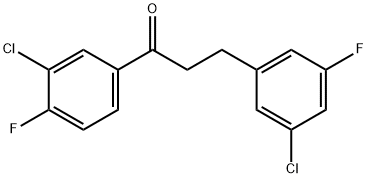 3'-CHLORO-3-(3-CHLORO-5-FLUOROPHENYL)-4'-FLUOROPROPIOPHENONE Struktur