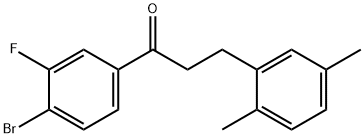 4'-BROMO-3-(2,5-DIMETHYLPHENYL)-3'-FLUOROPROPIOPHENONE Struktur