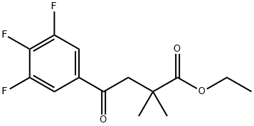 ETHYL 2,2-DIMETHYL-4-OXO-4-(3,4,5-TRIFLUOROPHENYL)BUTYRATE Struktur