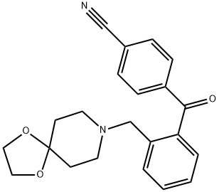 4'-CYANO-2-[8-(1,4-DIOXA-8-AZASPIRO[4.5]DECYL)METHYL]BENZOPHENONE Struktur