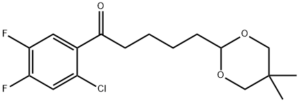 2'-CHLORO-4',5'-DIFLUORO-5-(5,5-DIMETHYL-1,3-DIOXAN-2-YL)VALEROPHENONE Struktur