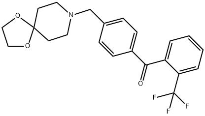 4'-[8-(1,4-DIOXA-8-AZASPIRO[4.5]DECYL)METHYL]-2-TRIFLUOROMETHYLBENZOPHENONE Struktur