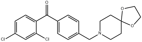 2,4-DICHLORO-4'-[8-(1,4-DIOXA-8-AZASPIRO[4.5]DECYL)METHYL]BENZOPHENONE Struktur