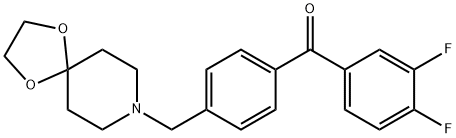 3,4-DIFLUORO-4'-[8-(1,4-DIOXA-8-AZASPIRO[4.5]DECYL)METHYL]BENZOPHENONE Struktur