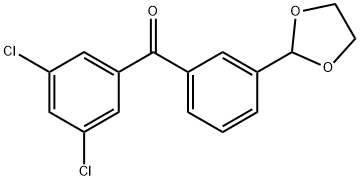 3,5-DICHLORO-3'-(1,3-DIOXOLAN-2-YL)BENZOPHENONE Struktur