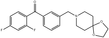 2,4-DIFLUORO-3'-[8-(1,4-DIOXA-8-AZASPIRO[4.5]DECYL)METHYL]BENZOPHENONE Struktur