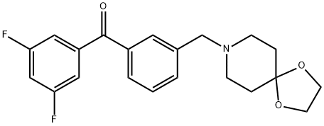 3,5-DIFLUORO-3'-[8-(1,4-DIOXA-8-AZASPIRO[4.5]DECYL)METHYL]BENZOPHENONE Struktur