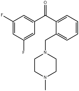 3,5-DIFLUORO-2'-(4-METHYLPIPERAZINOMETHYL) BENZOPHENONE Struktur