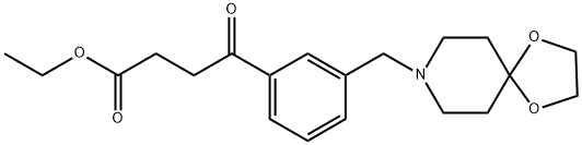 ETHYL 4-[3-[8-(1,4-DIOXA-8-AZASPIRO[4.5]DECYL)METHYL]PHENYL]-4-OXOBUTYRATE Struktur