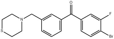 4-BROMO-3-FLUORO-3'-THIOMORPHOLINOMETHYL BENZOPHENONE Struktur