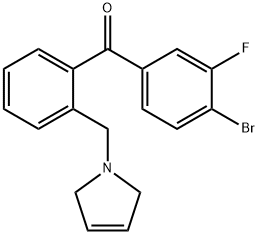 4-BROMO-3-FLUORO-2'-(3-PYRROLINOMETHYL) BENZOPHENONE Struktur