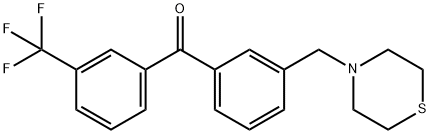 3-THIOMORPHOLINOMETHYL-3'-TRIFLUOROMETHYLBENZOPHENONE Struktur