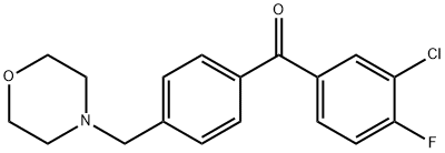 3-CHLORO-4-FLUORO-4'-MORPHOLINOMETHYL BENZOPHENONE Struktur