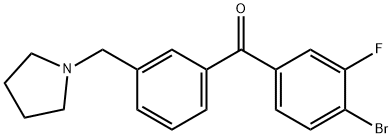 4-BROMO-3-FLUORO-3'-PYRROLIDINOMETHYL BENZOPHENONE Struktur