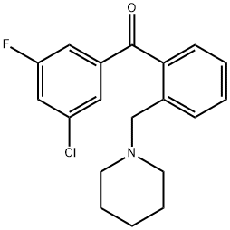 3'-CHLORO-5'-FLUORO-2-PIPERIDINOMETHYL BENZOPHENONE Struktur