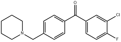 3-CHLORO-4-FLUORO-4'-PIPERIDINOMETHYL BENZOPHENONE Struktur